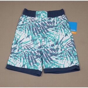 Columbia Boys Palm Patterned Boardshorts - Teal/Grey - Size Medium